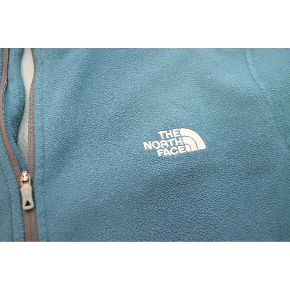 The North Face Fleece Jacket Mens Large Blue Full Zip Mock Neck Camp Hiking